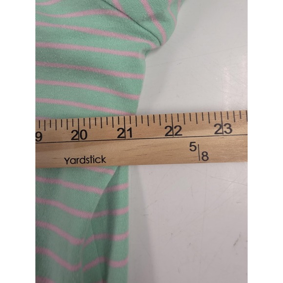 Polo Ralph Lauren Polo Shirt Mens Medium Green Pink Stripe Cotton Pony Logo - Picture 6 of 8